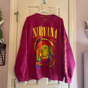 urban outfitters pink nirvana sweatshirt size s/m